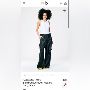 Tibi Stella Crispy Nylon Pleated Cargo Pant black Size 0